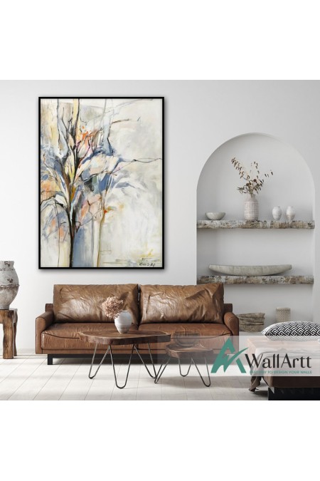 Abstract Tree Branches in Fall Textured Partial Oil Painting